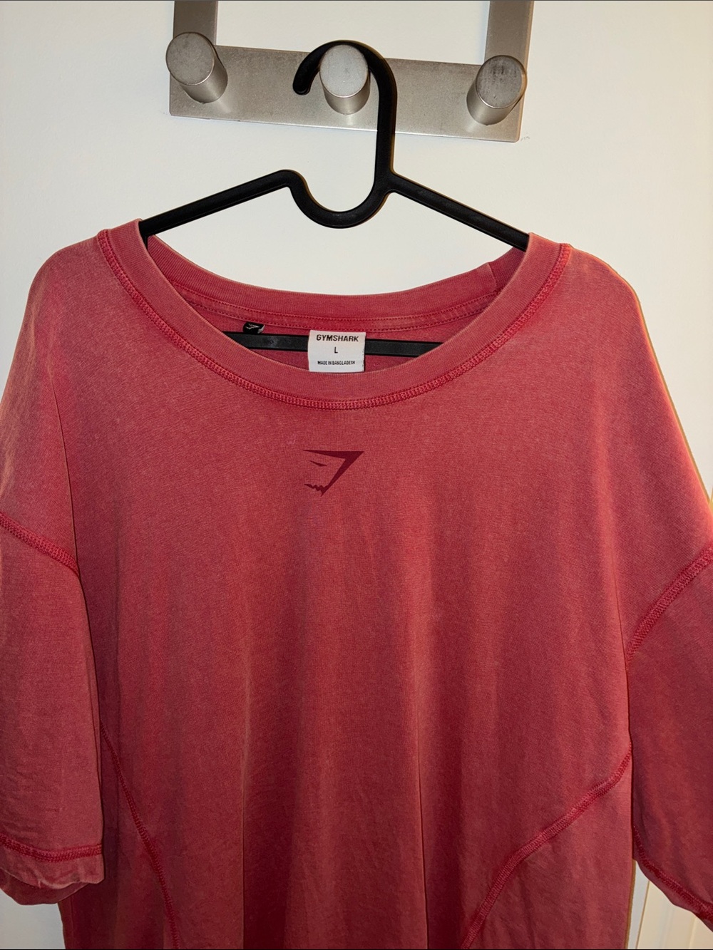 Gymshark Dusty Red Mineral-Wash Short Sleeve Tee